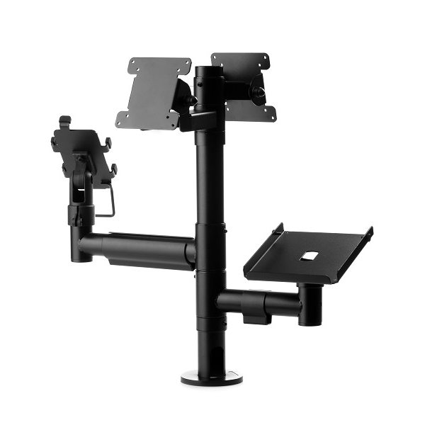 Double VESA mount with printer and payment machine holder