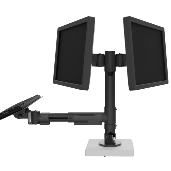 Back to back 75/100 VESA mount with extensible arm for keyboards